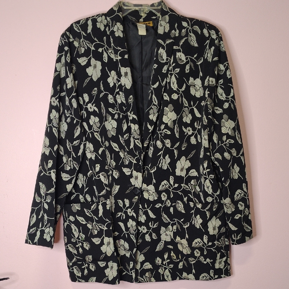 Floral Black and Cream Women's BLAZER
